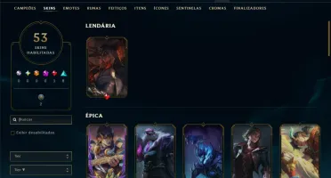 Platina 4 com 45 Champs e 53 Skins +2750 RP