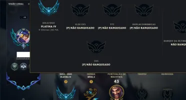 Platina 4 com 45 Champs e 53 Skins +2750 RP