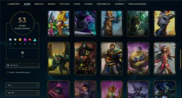 Platina 4 com 45 Champs e 53 Skins +2750 RP