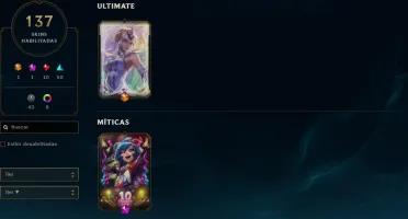 CONTA DE LEAGUE OF LEGENDS 137 SKINS