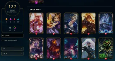 CONTA DE LEAGUE OF LEGENDS 137 SKINS
