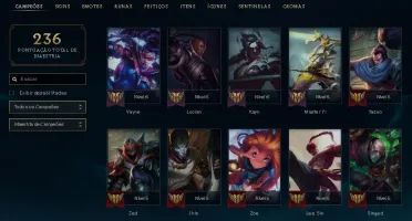 CONTA DE LOL UNRANKED, NV 111, 31 SKINS, 4 LENDARIAS!!