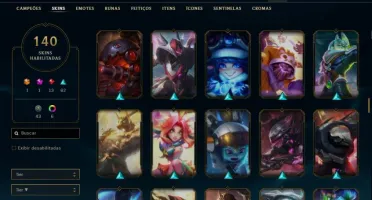 Promoção Conta Lol Lvl 587 Unranked Com 140 Skins Main Zed