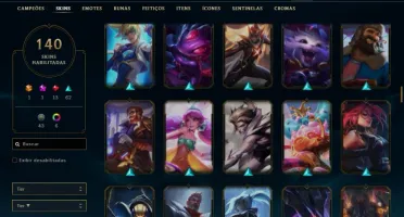 Promoção Conta Lol Lvl 587 Unranked Com 140 Skins Main Zed