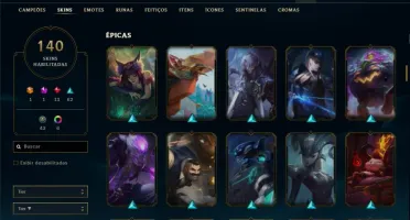 Promoção Conta Lol Lvl 587 Unranked Com 140 Skins Main Zed