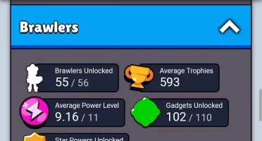 55/56 Brawlers | 47 Skins | 34K troféus