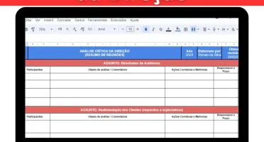 Planilha Análise Crítica Da Direção (Resumo De Reuniões)