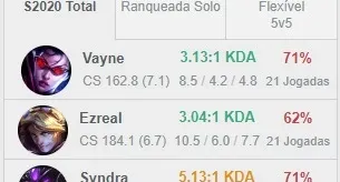 Conta LOL Smurf Platina 2 - Winrate bom - 31 campeões
