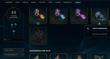 Conta LoL 2012 (Várias skins raras e croma esmeralda)