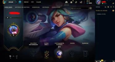 Conta League Of Legends Level 30, skins, Nunca foi Ranked