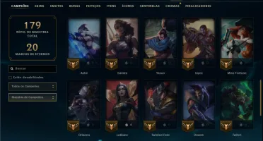 Unranked com 45 Champs e 21 Skins ( ADC / MID / JG )
