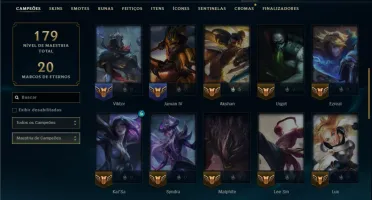 Unranked com 45 Champs e 21 Skins ( ADC / MID / JG )