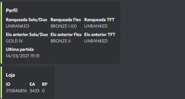 Consulta de conta de league of legends