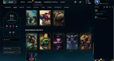 CONTA LOL COM RAMMUS REI, 89 CHAMPS, 26 SKINS, MMR GOLD