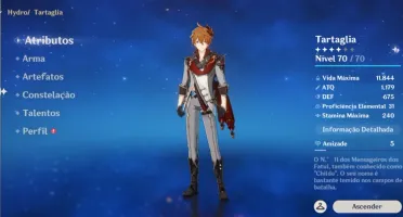 AR45 - Xiao + Espinha Celestial, Tartaglia + Harpa Celestial