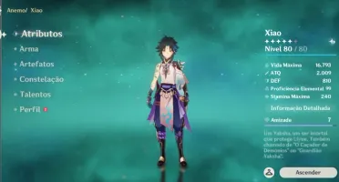 AR45 - Xiao + Espinha Celestial, Tartaglia + Harpa Celestial