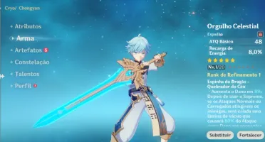AR45 - Xiao + Espinha Celestial, Tartaglia + Harpa Celestial