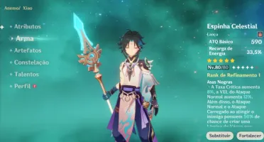 AR45 - Xiao + Espinha Celestial, Tartaglia + Harpa Celestial