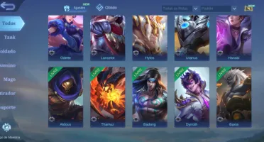 Conta Mobile Legends 36 Heróis + Glória Mítica + 22 Skins