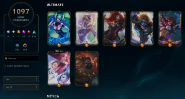 Conta LOL Parada Ex Diamante 1097 Skins Todas Ultimate