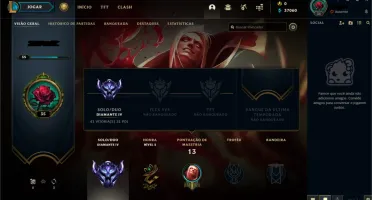 Conta LOL - Diamante IV, 73% de WR