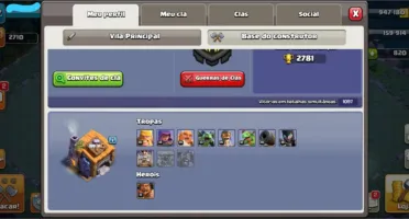 Cv 11 clash of clans bem upado, conta com mais de 5 anos