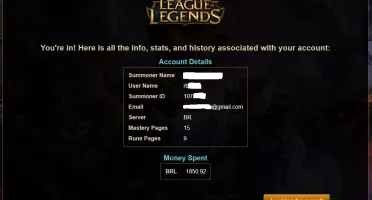 Conta League Of Legends 144 skins 124 Campões