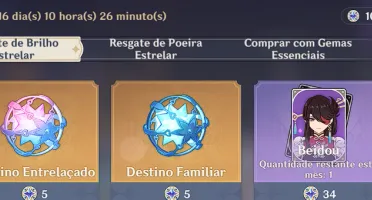 Conta Genshin Impact - Nahida/Cyno/Diluc/Mona + Arco de Amos