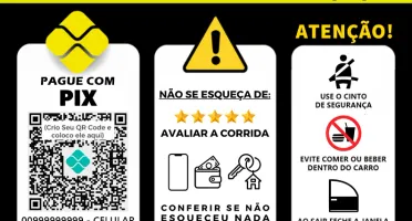 Placa UBER - com PIX e QR Code