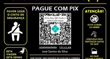 Placa UBER - com PIX e QR Code