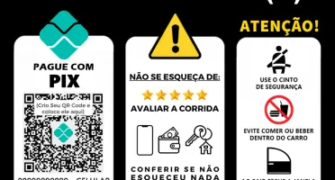 Placa UBER - com PIX e QR Code