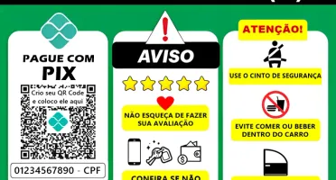 Placa UBER - com PIX e QR Code