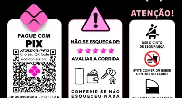 Placa UBER - com PIX e QR Code