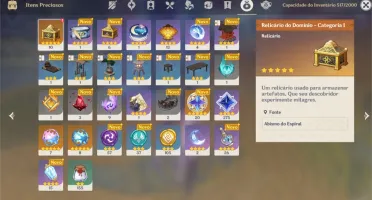 Genshin AR 56 vários personagens 5*, armas e recursos+gemas