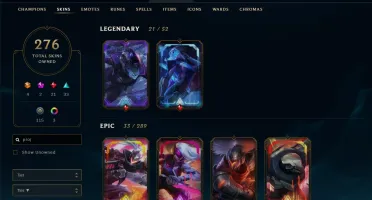 CC Lol 281 SKINS TOP