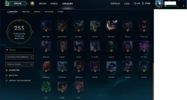 Conta Unranked - 80 Campeões 23 Skins