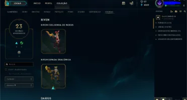 Conta League Of Legends com 328 SKINS E ALL CHAMPs