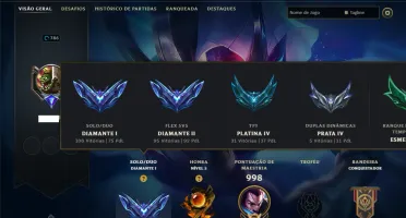 Diamante 1 com TODOS os Champs e 234 Skins ( MID / JG / ADC)