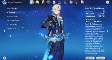 Genshin Impact AR 45 Neuvillette + Arma + Keqing
