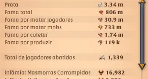 Conta Albion 800M De Fama + Coleta T8 + 100M De Bau