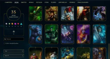 Unranked com 35 Champs e 35 Skins