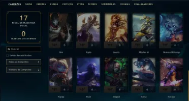 Unranked com 35 Champs e 35 Skins
