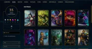 Unranked com 35 Champs e 35 Skins