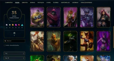 Unranked com 35 Champs e 35 Skins