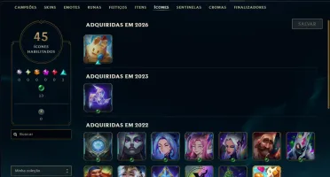 Unranked com 35 Champs e 35 Skins