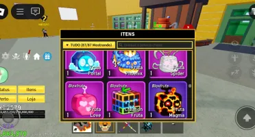 Vende-se essa conta de blox fruits v4 Full,s showdown e fish
