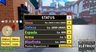 Conta do Roblox no Blox Fruits LEV 2600