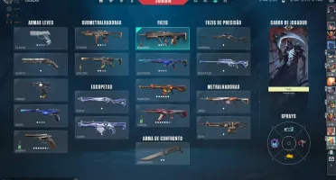 conta valorant com skin de faca vandal fantom sherif