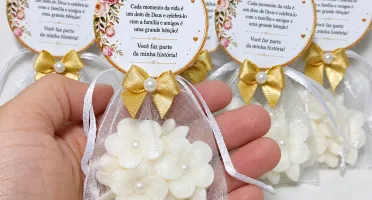 20 Lembrancinhas Personalizadas Sabonete Flor de Jasmim