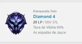 Conta Diamante 4 - Ganhando 22+ PDL - 60%winrate